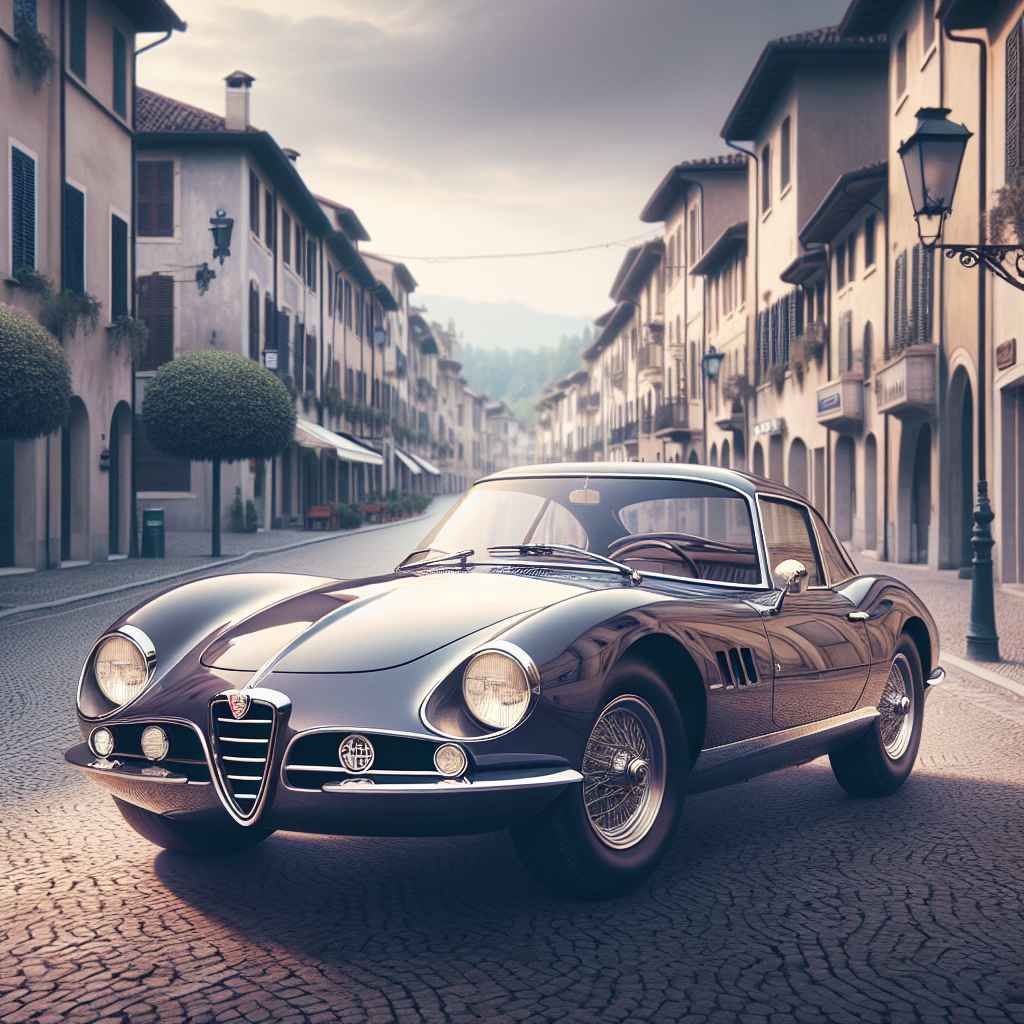 Alfa Romeo GT elegantno položen na slikovitoj ulici, klasična ljepota i dizajn iz snova.