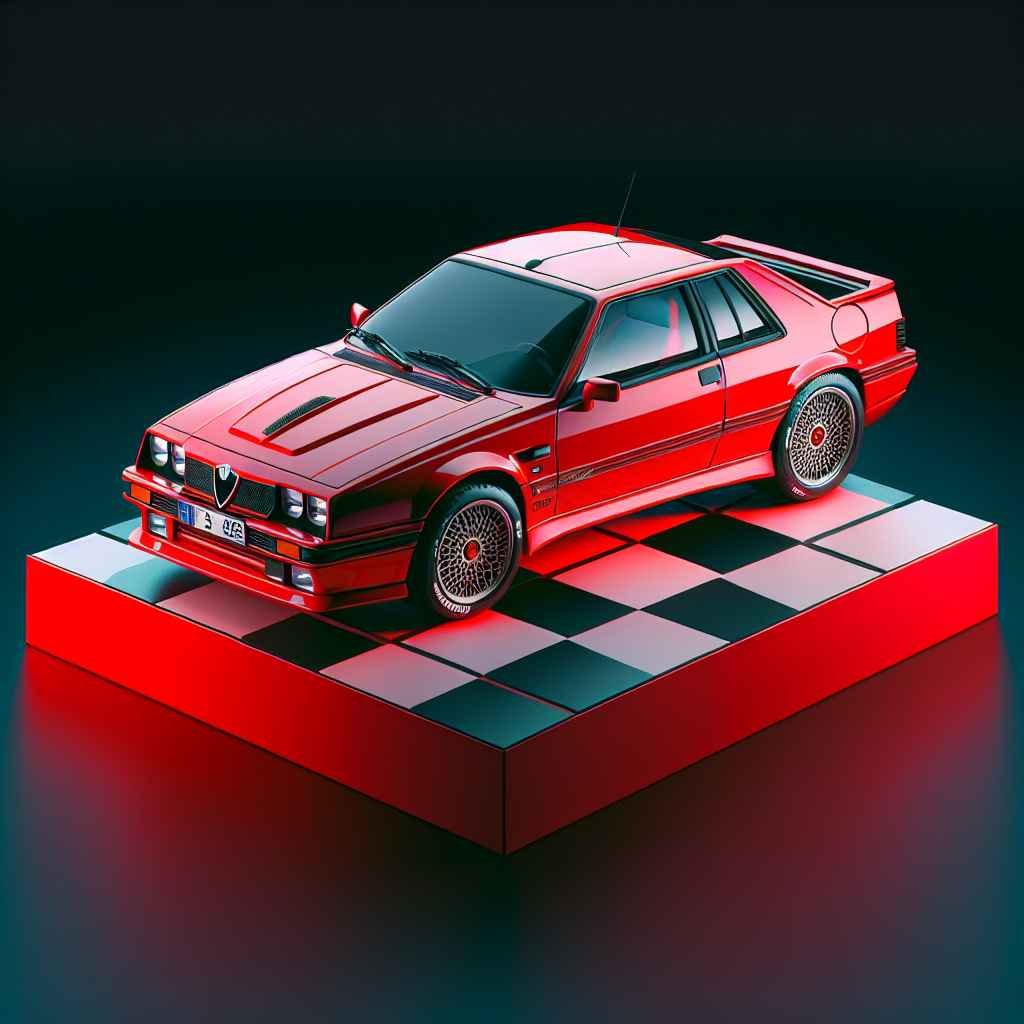 Alfa Romeo SZ RZ parkirana, upečatljiv dizajn, osamdesete, crvena, klasičan auto, ekskluzivna poza.