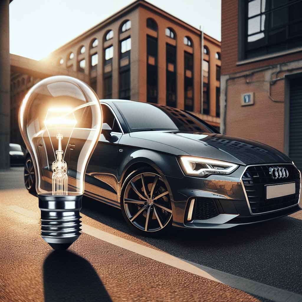 Audi A3 (8L) parkiran, elegantan dizajn, oblikovanje žarulja, prva generacija, simbol statusa urbanih mladih profesionalaca.
