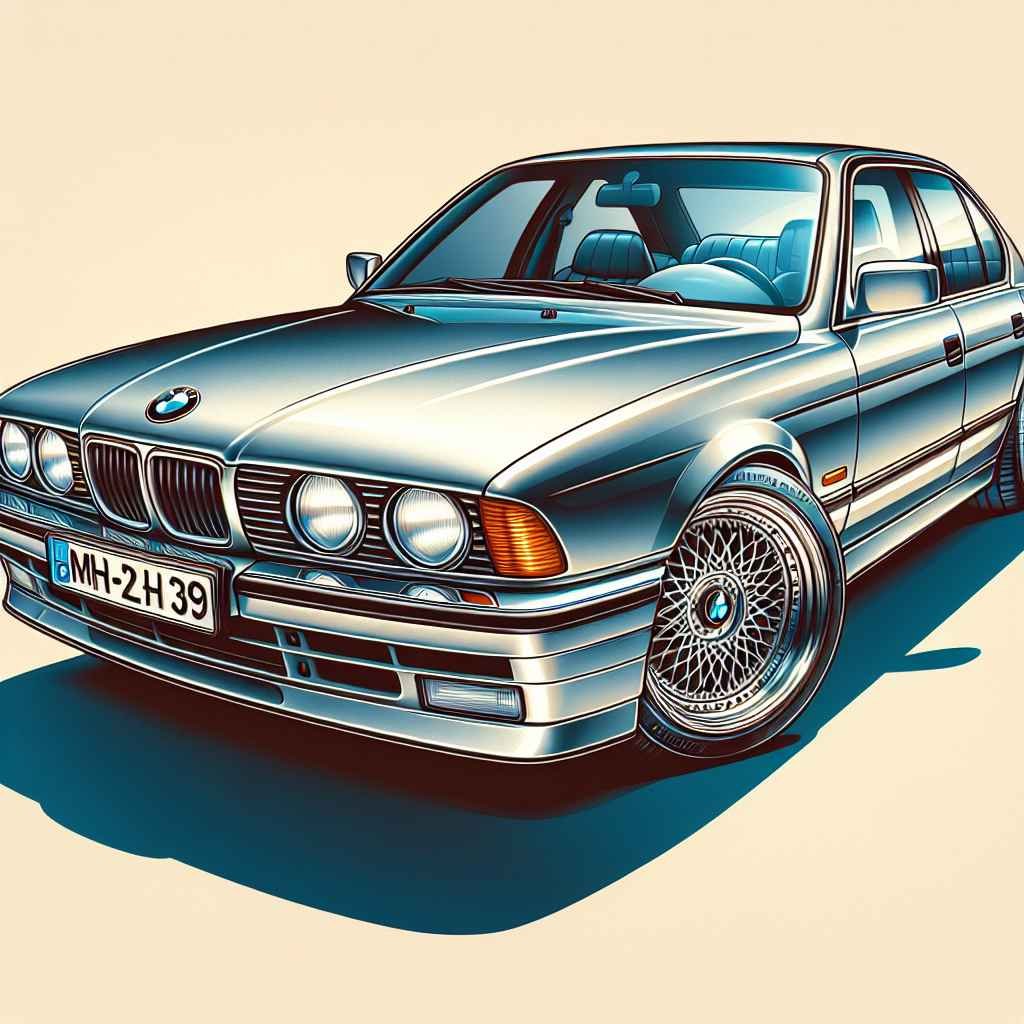BMW E39 5 Series parkiran, uglađen izgled, klasičan dizajn, simbol elegancije i snage 90-ih.