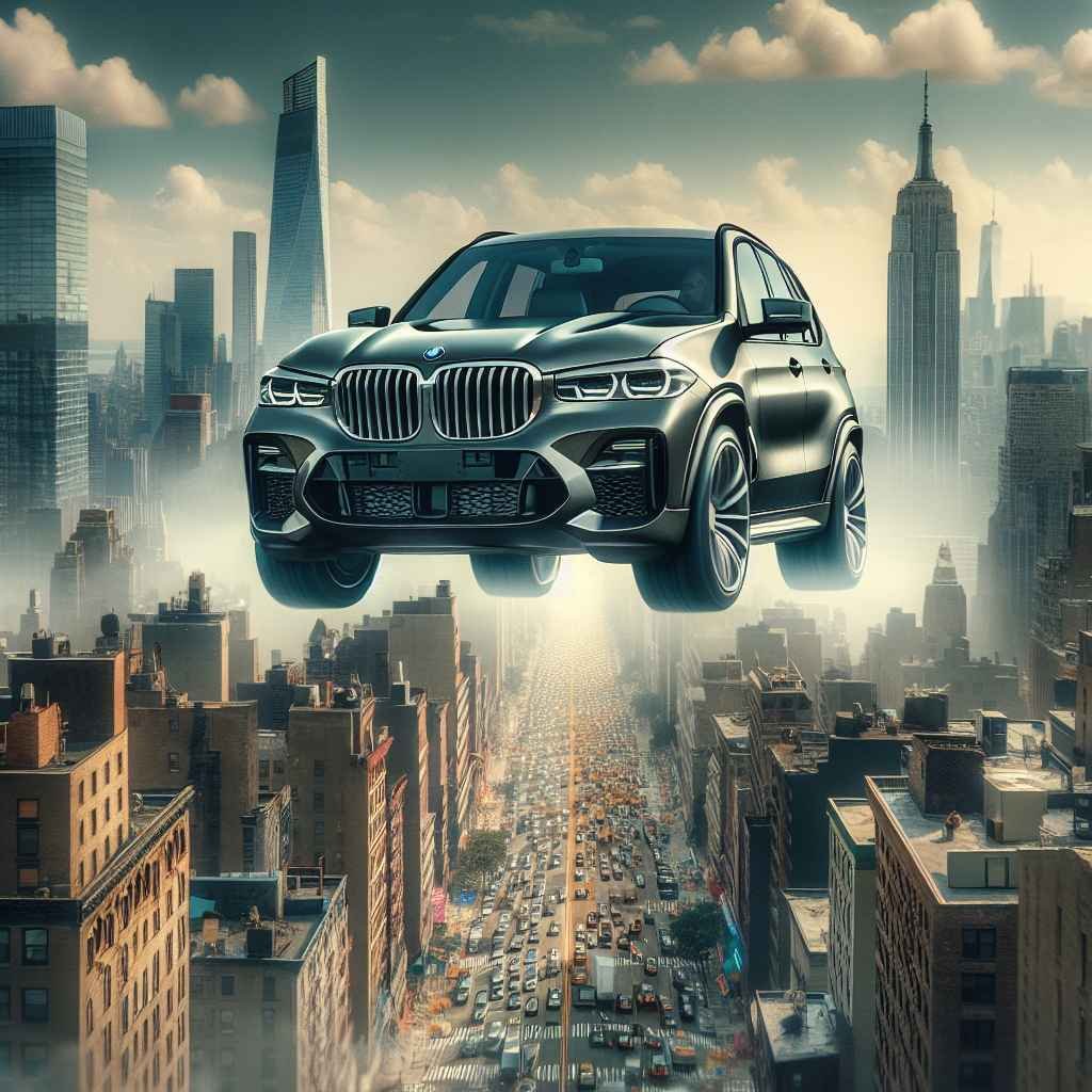 BMW E53 X5 visi iznad New Yorka iz 2001. nakon promocije serije.