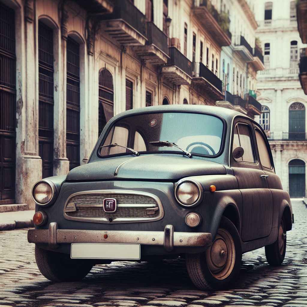 Fiat 1500 parkiran na ulici stare Havane, Kuba, nostalgičan prizor prošlih vremena.