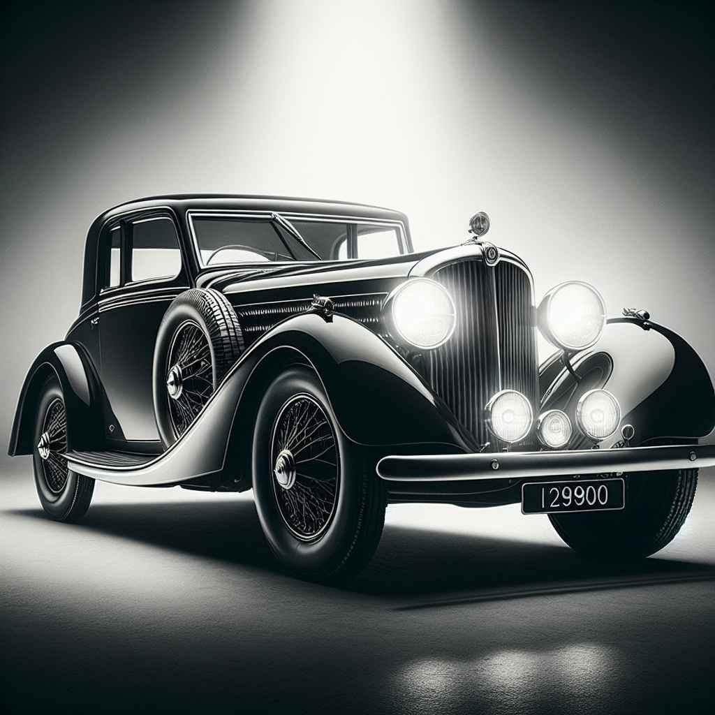 Fiat 1900 na historijskoj crno-bijeloj fotografiji, elegantan, klasičan dizajn, gospodski izgled, 1950-te.