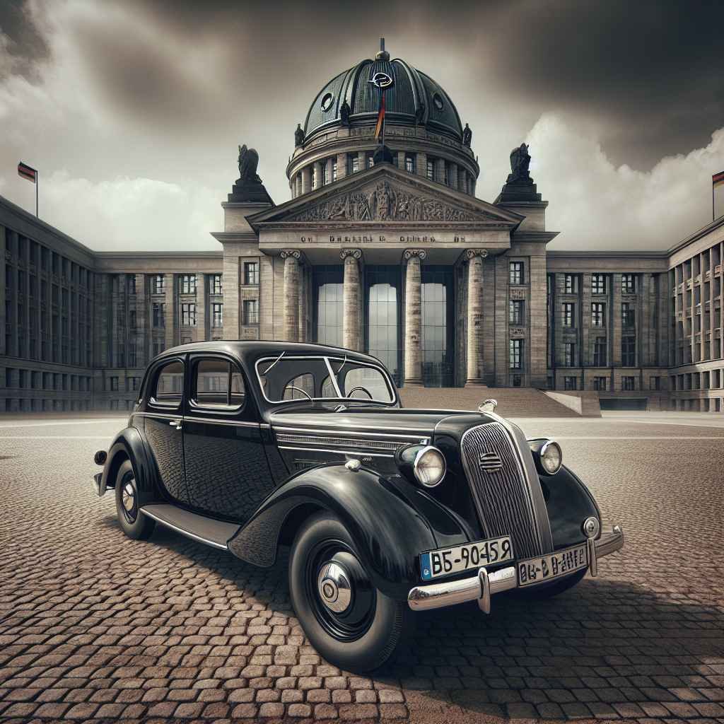 Opel Admiral parkiran ispred zgrade Reichstag u Berlinu, 1938.
