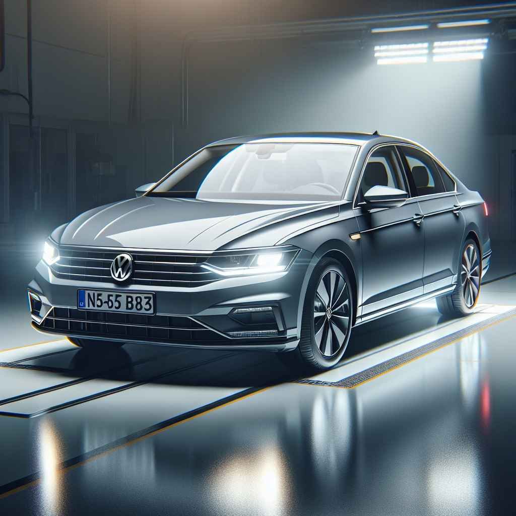 Volkswagen Passat B5 B5.5 na slici: prepoznatljive čiste linije, sivi sedan na testu sigurnosti, sjajna refleksija svjetla.