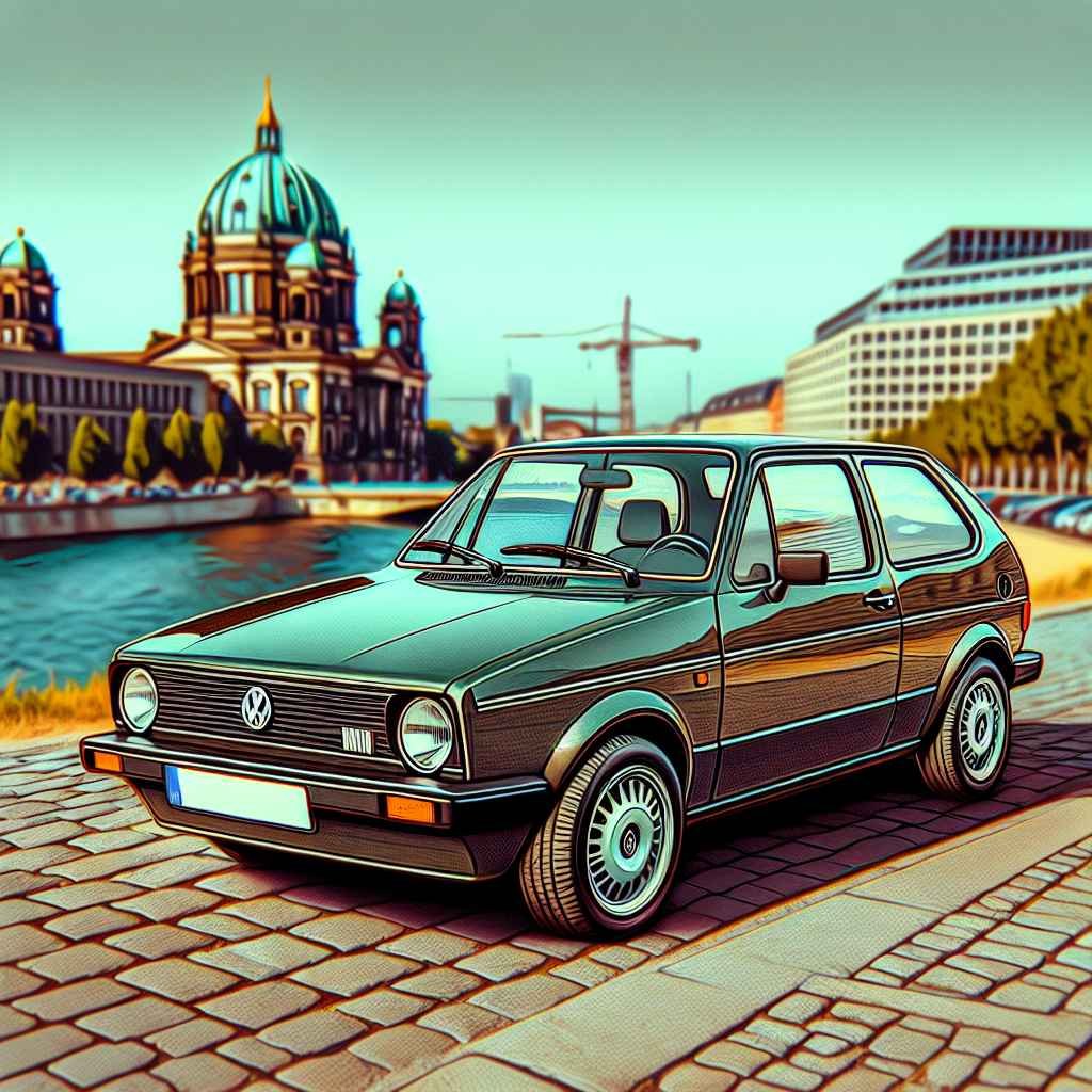 Volkswagen Polo Mk3, parkiran, prepoznatljiv dizajn, kompaktan, klasik, urban pejzaž, popularan europski gradski automobil.