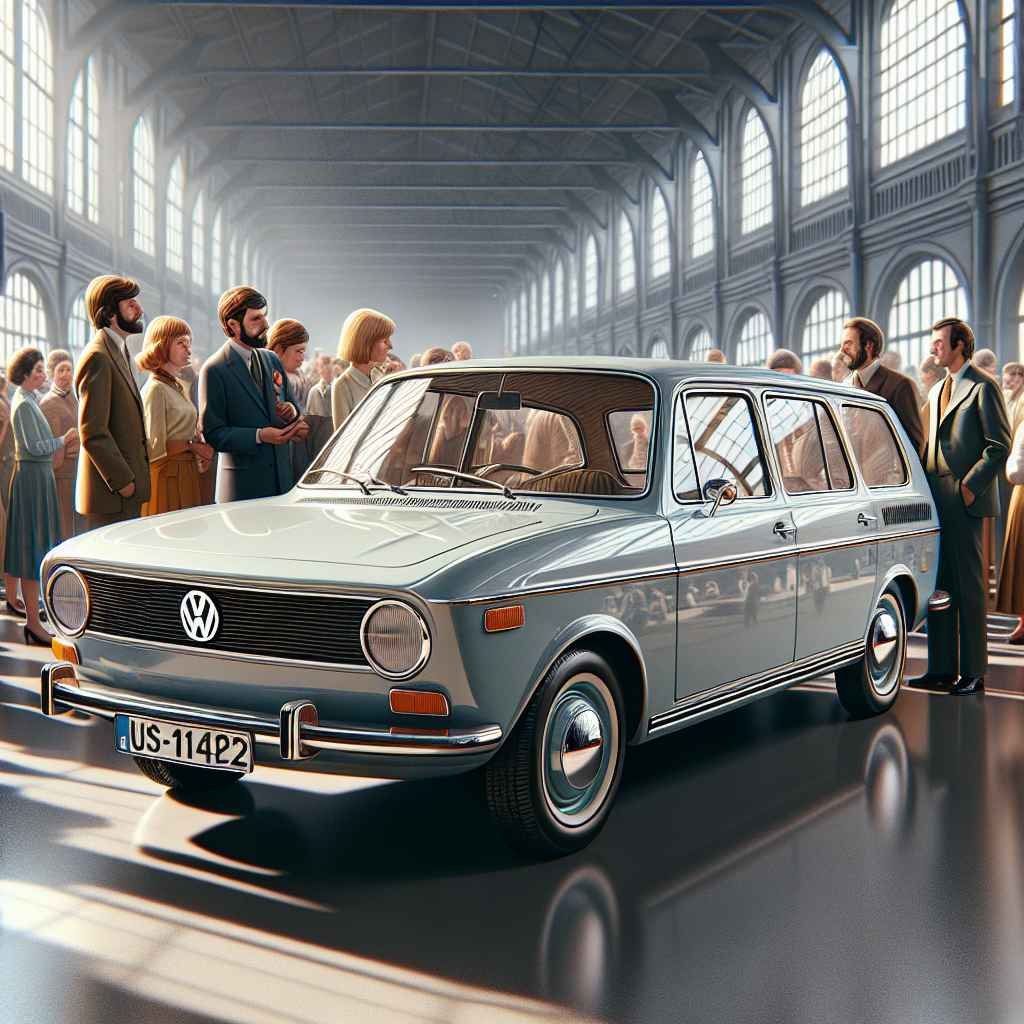 Volkswagen Type 4 (411 412) na promociji, klasične linije, obiteljski automobil, sedamdesete.